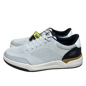 SKECHERS Corliss Dorset White Relaxed Fit Sneaker Shoe Men's size 10.5 New Box